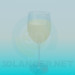 modello 3D Un bicchiere di vino bianco - anteprima