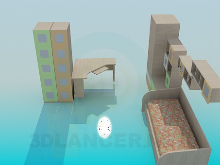 3D Modell Einrichtung im Kinderzimmer - Vorschau