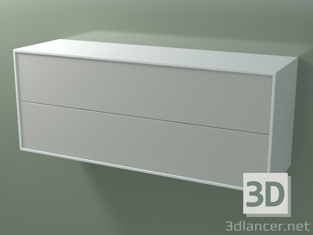 3d model Caja doble (8AUECA01, Glacier White C01, HPL P02, L 120, P 36, H 48 cm) - vista previa