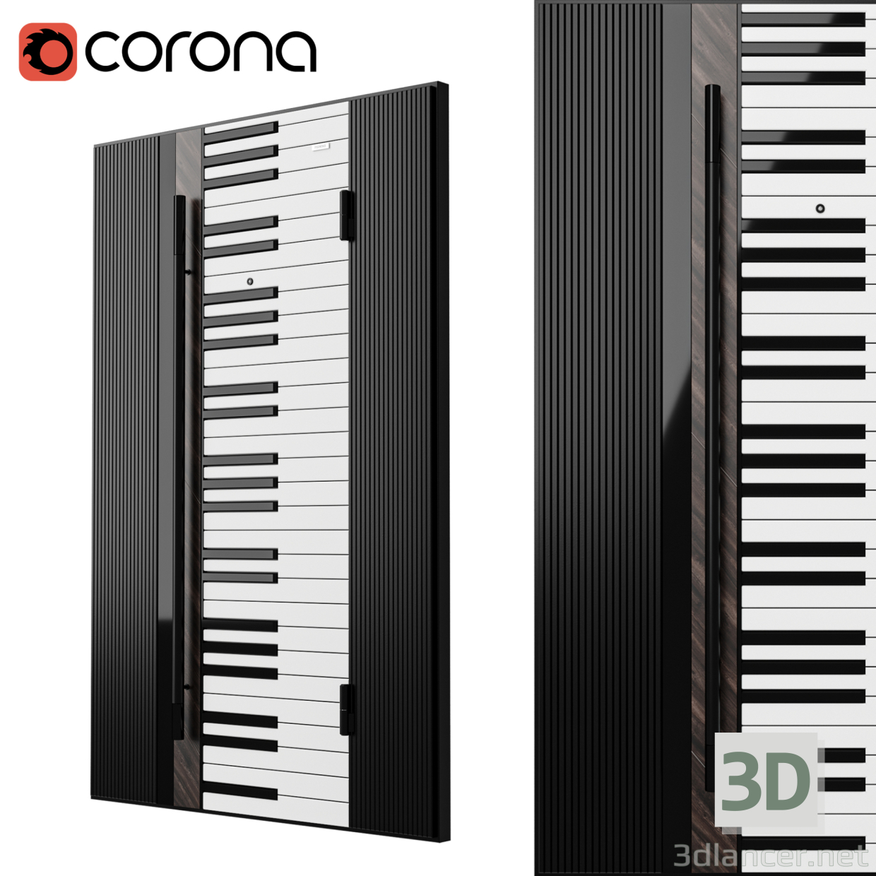 3D Kapı Piyano modeli satın - render
