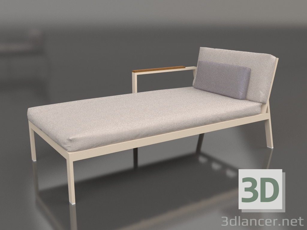 Modelo 3d Módulo de sofá, seção 2 esquerda (Areia) - preview