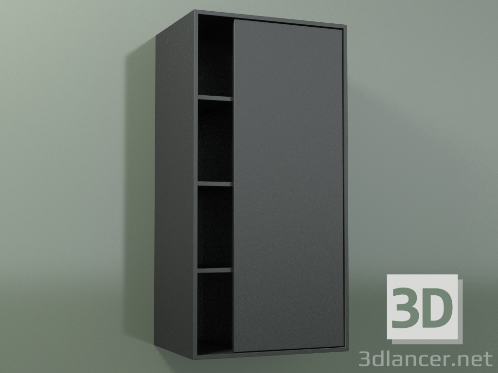 3d model Armario de pared con 1 puerta derecha (8CUCСDD01, Deep Nocturne C38, L 48, P 36, H 96 cm) - vista previa