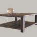 modello 3D di Tavolino in legno massello comprare - rendering