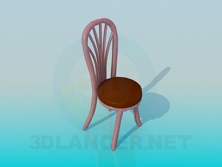 3D Modell Stuhl mit massiven Beine und Rückenlehne - Vorschau