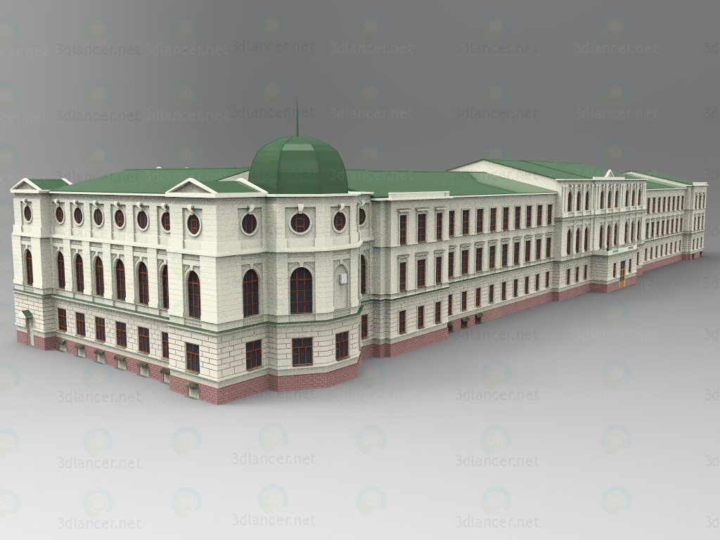 3d Общественное историческое здание модель купить - ракурс