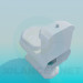 modello 3D La toilette originale - anteprima