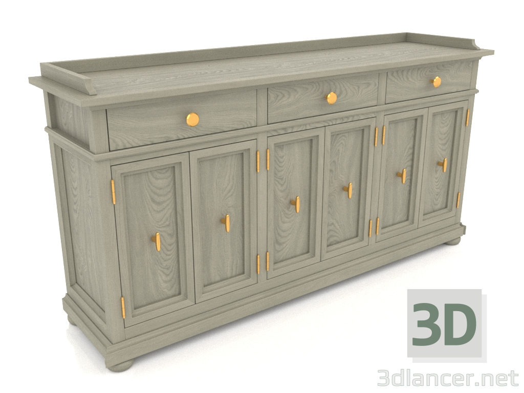 3d model Cómoda con puertas (3 secciones) - vista previa