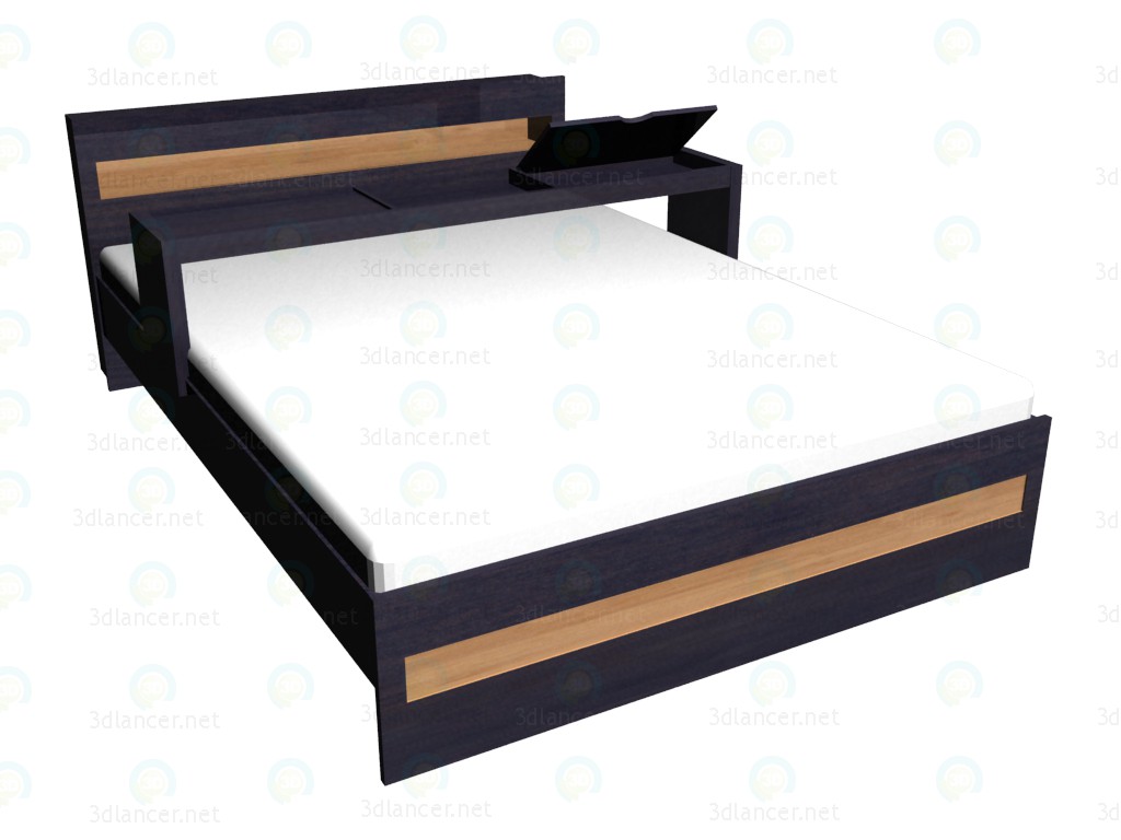 3d model Double bed 160x220 with extension - preview