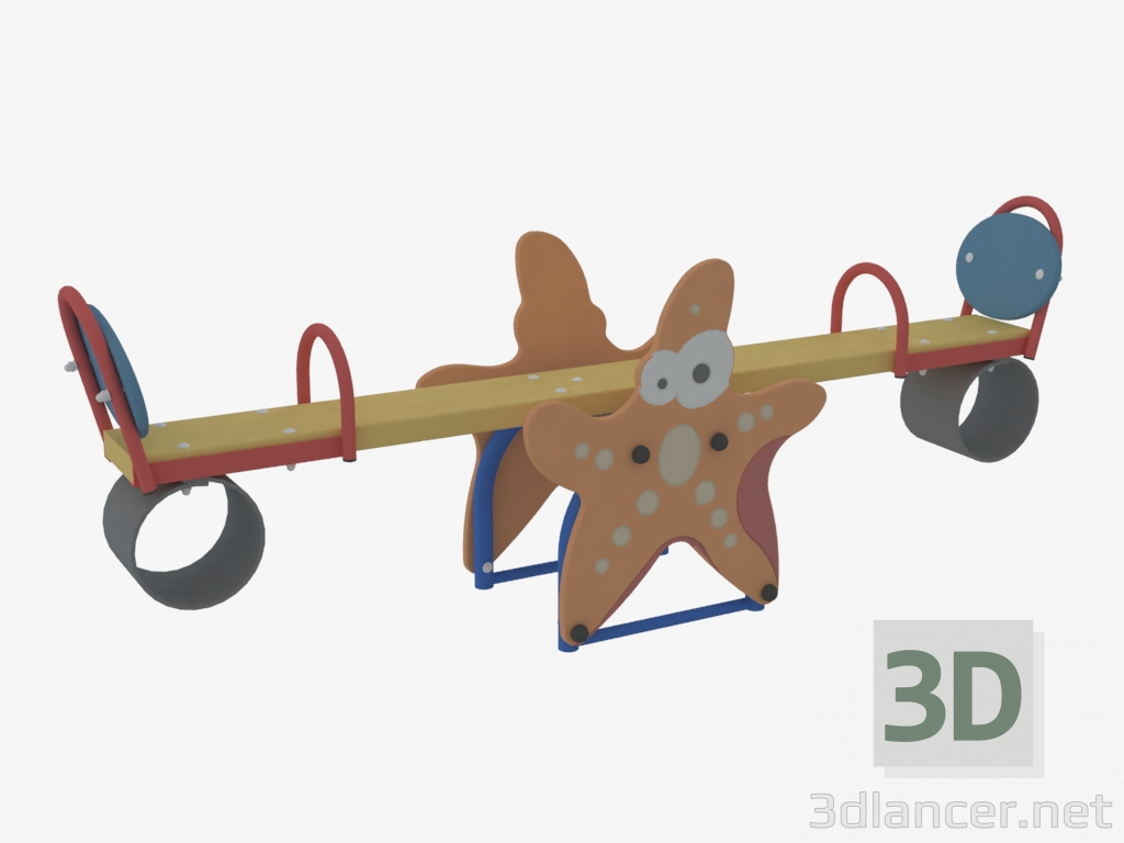 3d model Rocking chair balance weight of a children's playground Starfish (6216) - preview