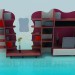 3d модель Мебельная стенка-стеллаж – превью