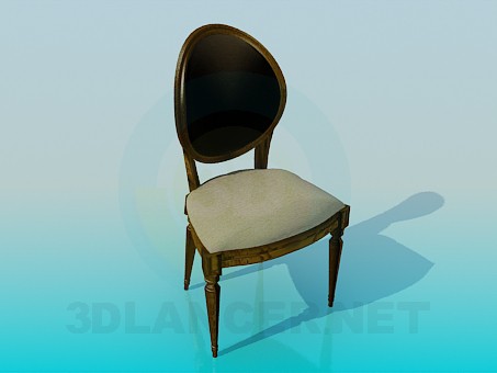 modèle 3D Chaise avec tête de lit rembourrée - preview