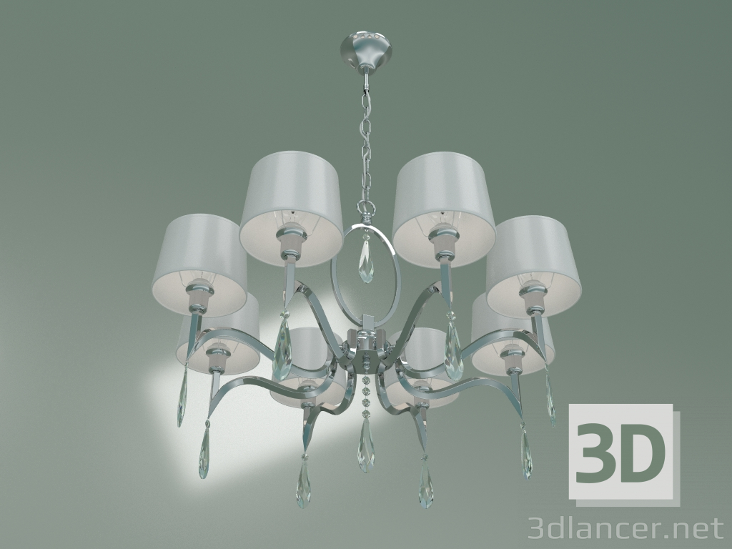 modello 3D Lampadario sospeso Madera 10093-8 (Strotskis in cristallo cromo-trasparente) - anteprima