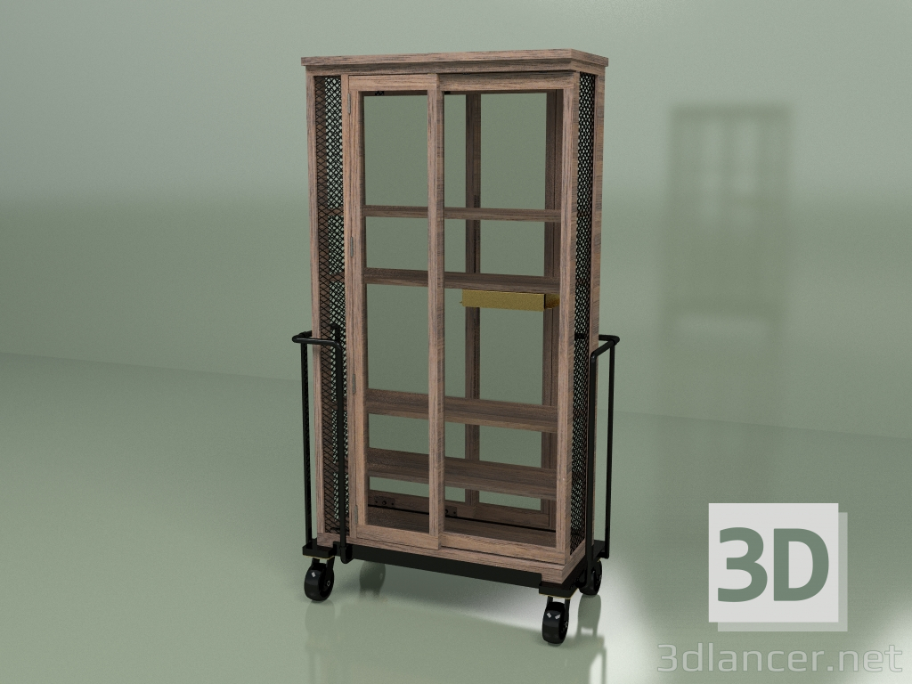 modèle 3D Cabinet de curiosité (noyer) - preview