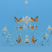 modello 3D Lampadario-farfalle - anteprima