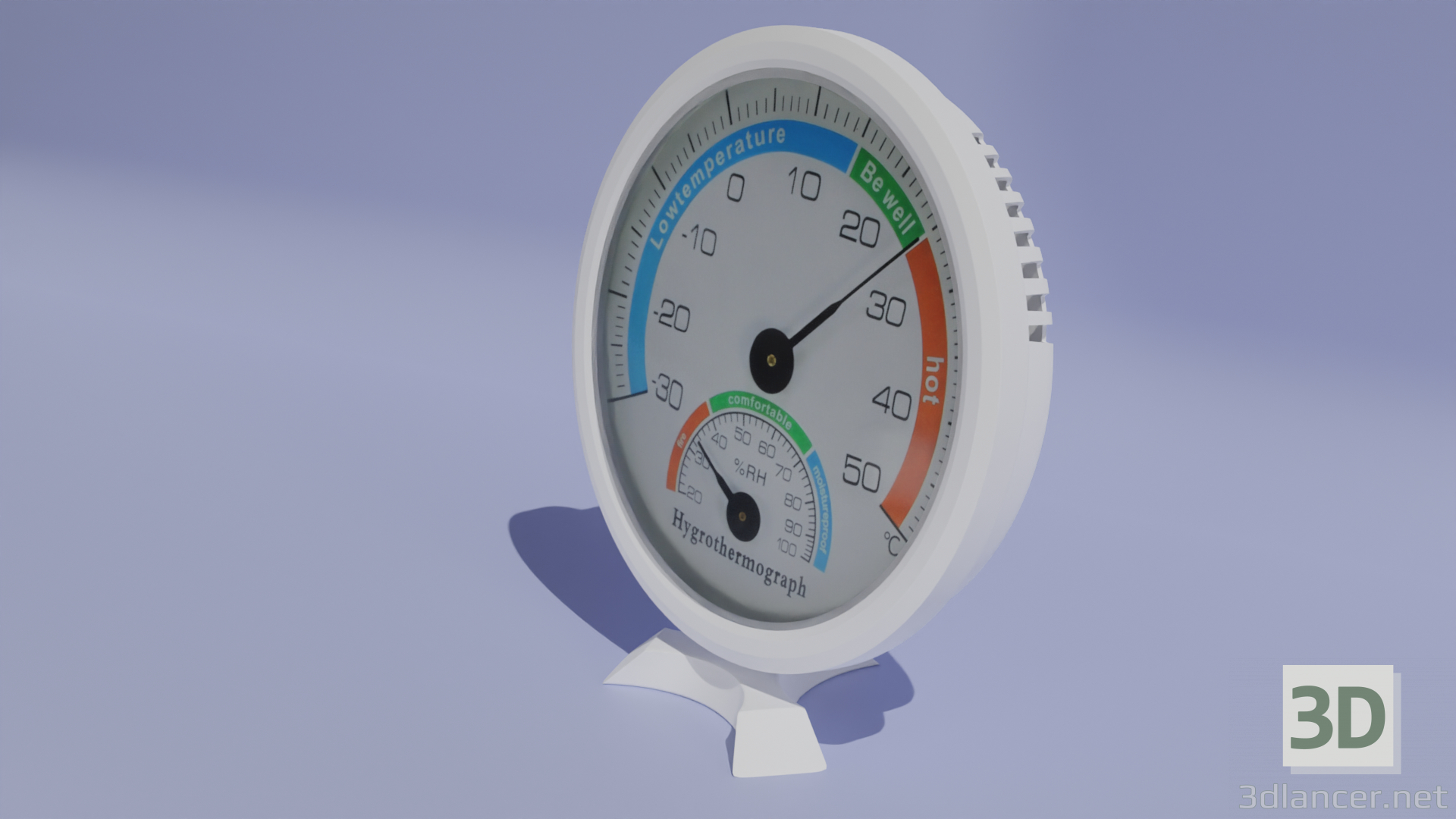 3d модель Модель гидрометра с термометром – превью