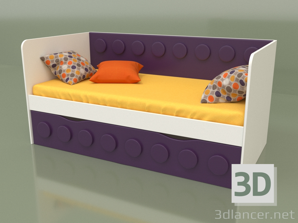 Modelo 3d Sofá cama para crianças com 1 gaveta (Ametist) - preview