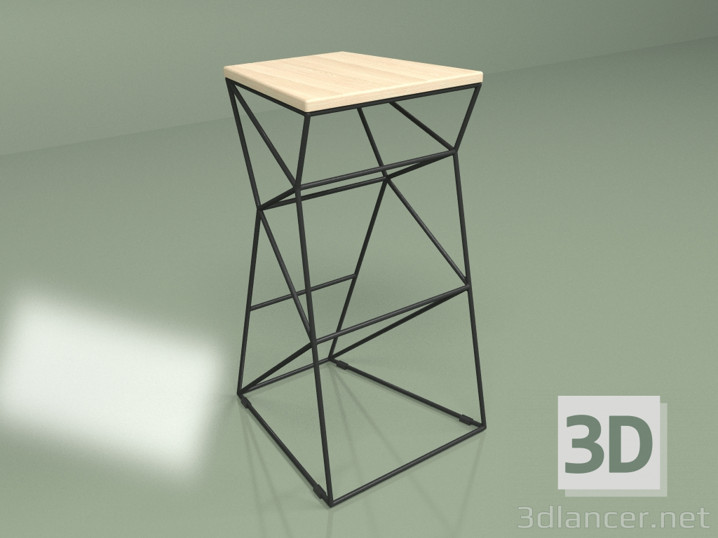 3D modeli Bar taburesi SUPPOR 780 (doğal kül) - önizleme