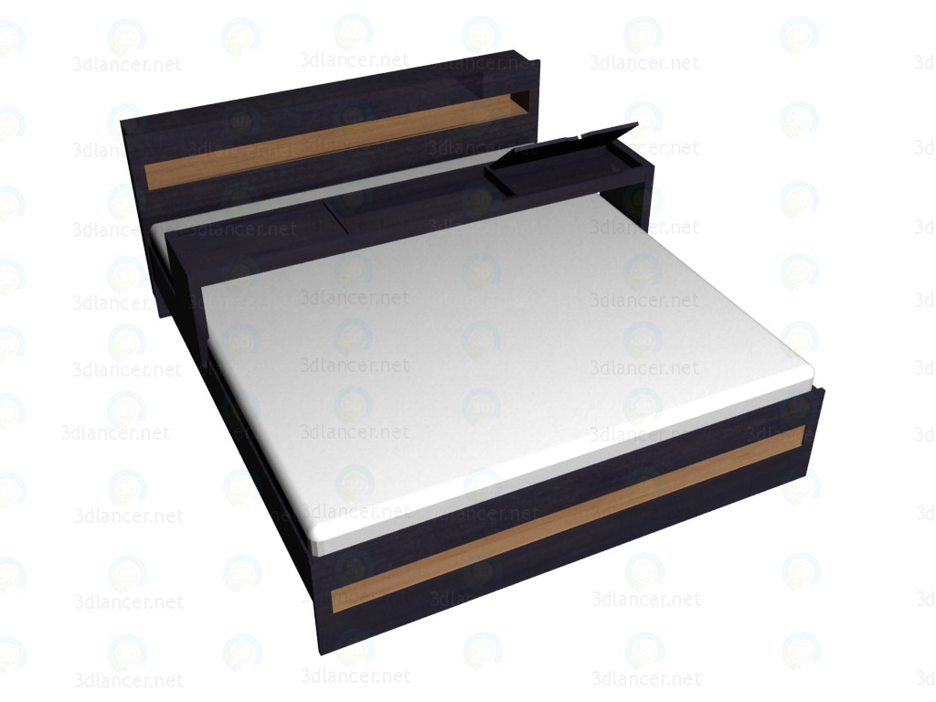 3d модель Ліжко 2-місне 180х200 з надставкою – превью