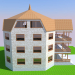 3d модель Трехэтажный дом – превью