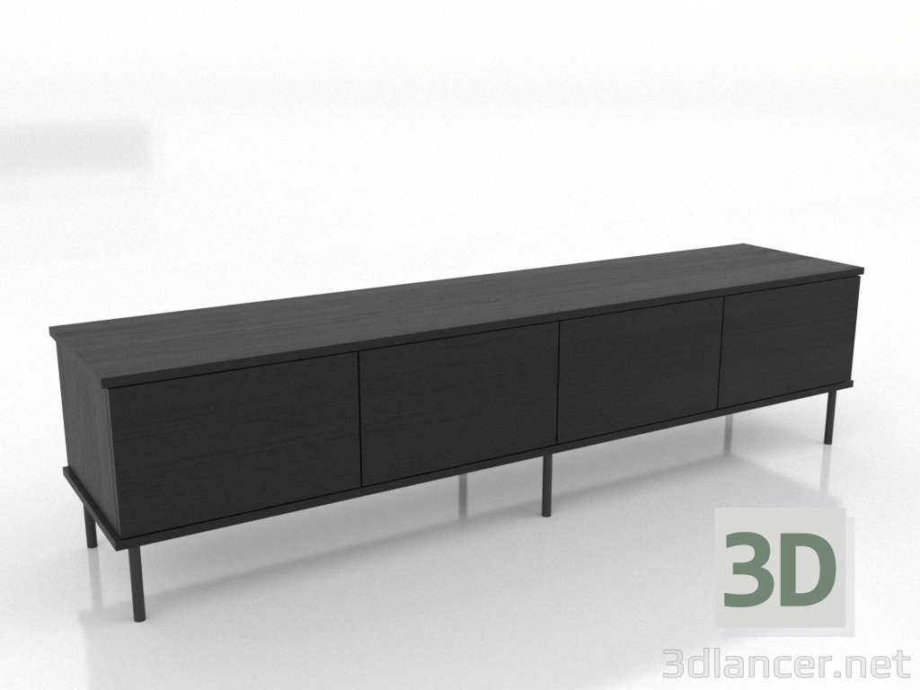 modello 3D Mobile TV 1800 mm (nero RAL 9005) - anteprima modello 3D Mobile TV 1800 mm (nero RAL 9005) - anteprima