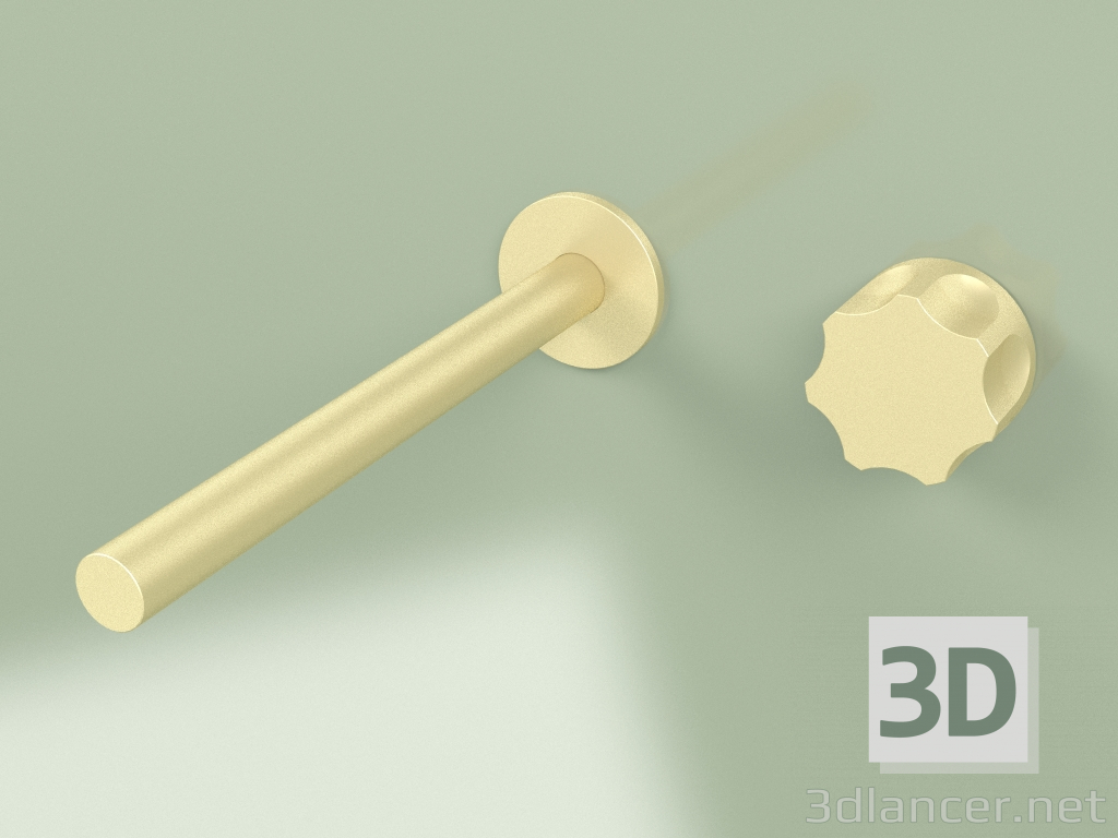 modello 3D Miscelatore idroprogressivo a parete con bocca erogazione (17 11, OC) - anteprima