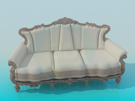 3d model Sofa barroco - vista previa
