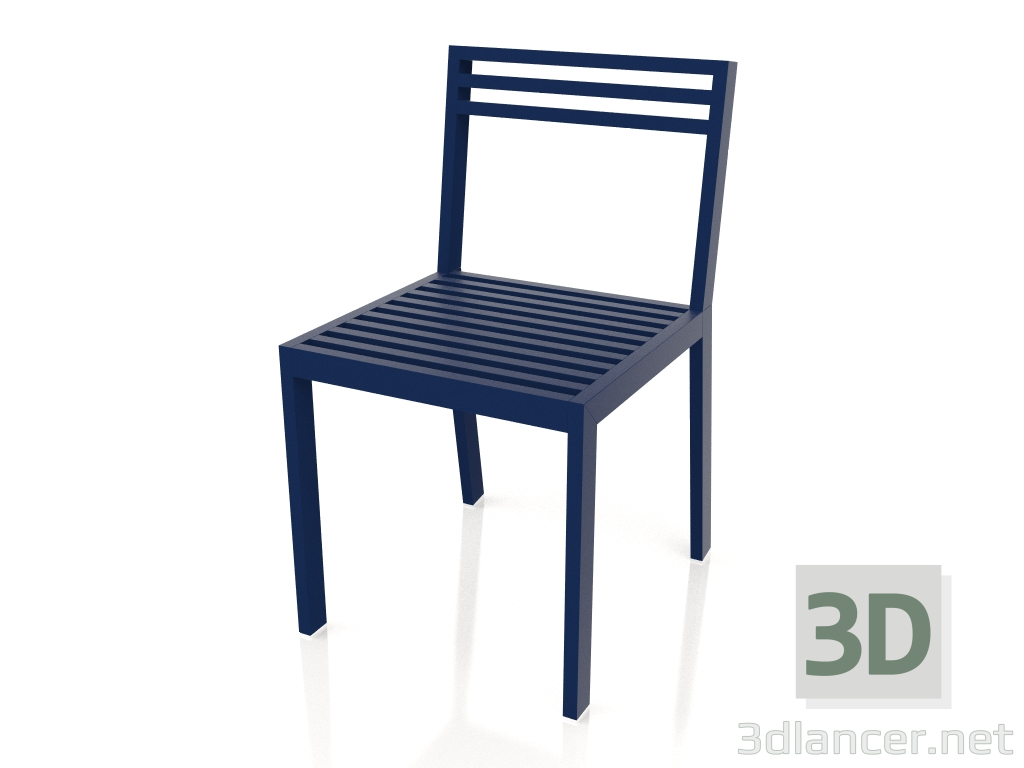 modèle 3D Chaise de salle à manger (bleu nuit) - preview
