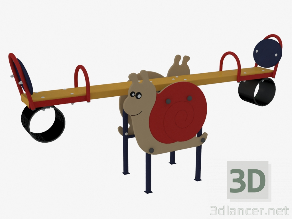 3D Modell Schaukelstuhl Ausgleichsgewicht eines Spielplatzes Spielplatz Schnecke (6220) - Vorschau