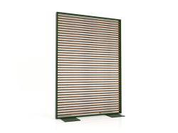 Partition made of artificial wood and aluminum 120x170 (Teak, Bottle green)
