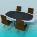 modèle 3D Chaises et une table d’affaires - preview