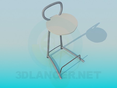 3d model Silla con soporte de pie - vista previa
