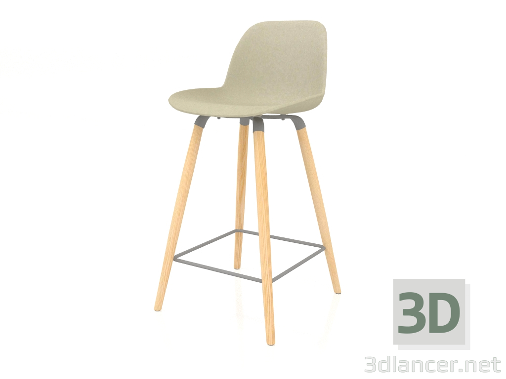 modello 3D Sgabello semi-bar Albert Kuip 65 cm (Verde) - anteprima