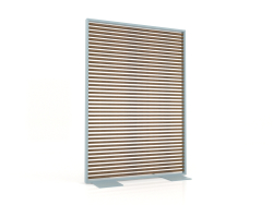 Partition made of artificial wood and aluminum 120x170 (Teak, Blue gray)