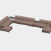 modello 3D Divano componibile (grande, con tavoli) Borneo - anteprima