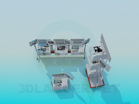 3 डी मॉडल समाचार पत्र के साथ खड़ा है - पूर्वावलोकन