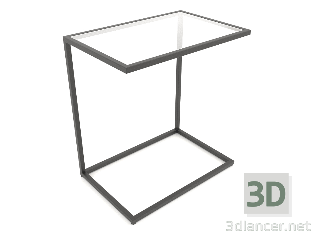 3d model Rectangular bedside table (GLASS, 60x40x65) - preview