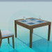 modello 3D Set tavolo e sedia - anteprima