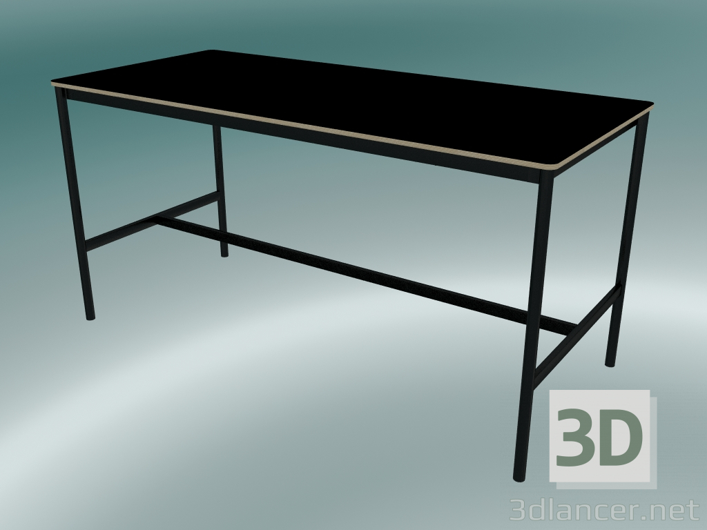 3d модель Стол прямоугольный Base High 85x190x95 (Black, Plywood, Black) – превью