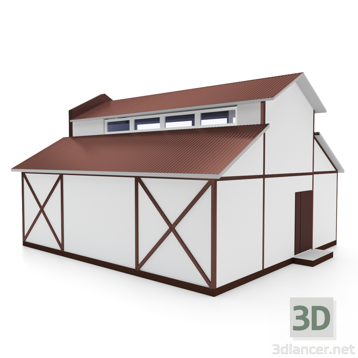 mini market 8X9 3D modelo Compro - render