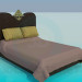 3D Modell Bett mit goldene Dekoration - Vorschau
