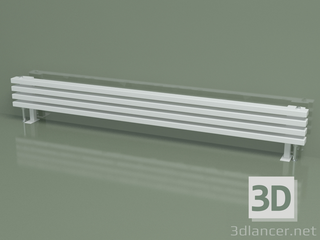 modello 3D Radiatore orizzontale RETTA (4 sezioni 1800 mm 60x30, bianco lucido) - anteprima