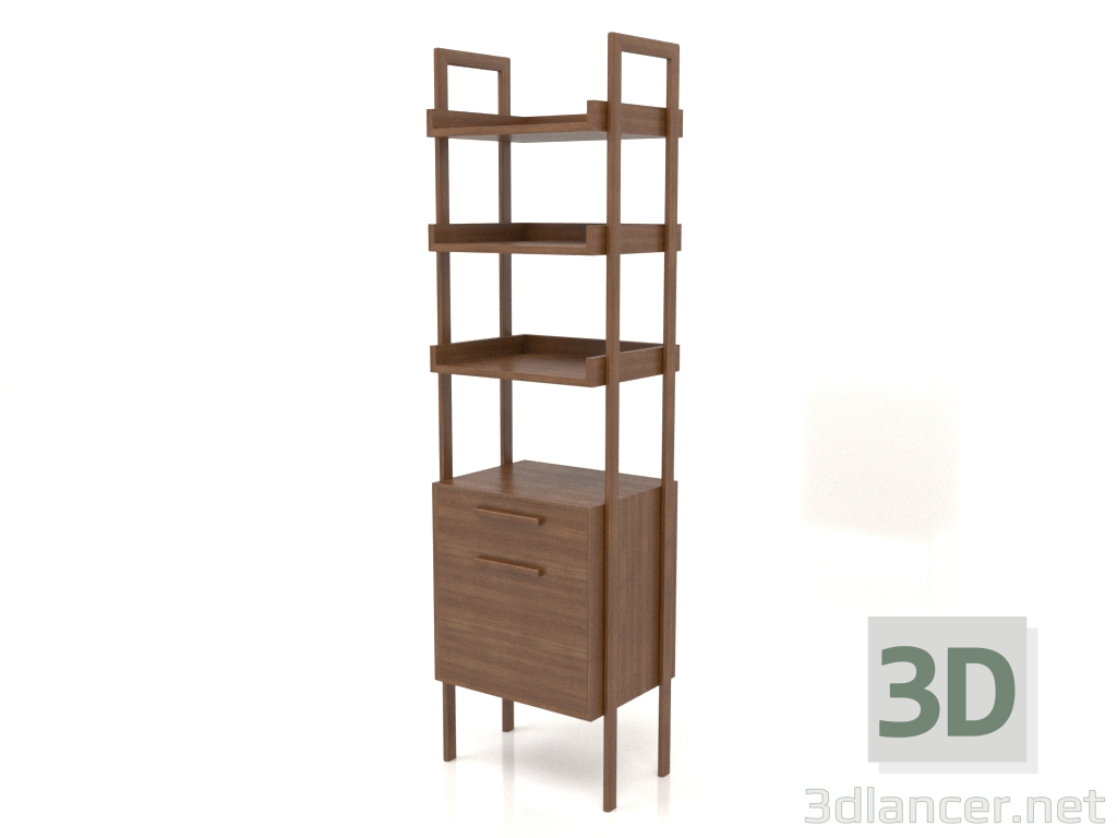 modello 3D Rack ST 03 (con mobile) (550x400x1900, legno marrone chiaro) - anteprima