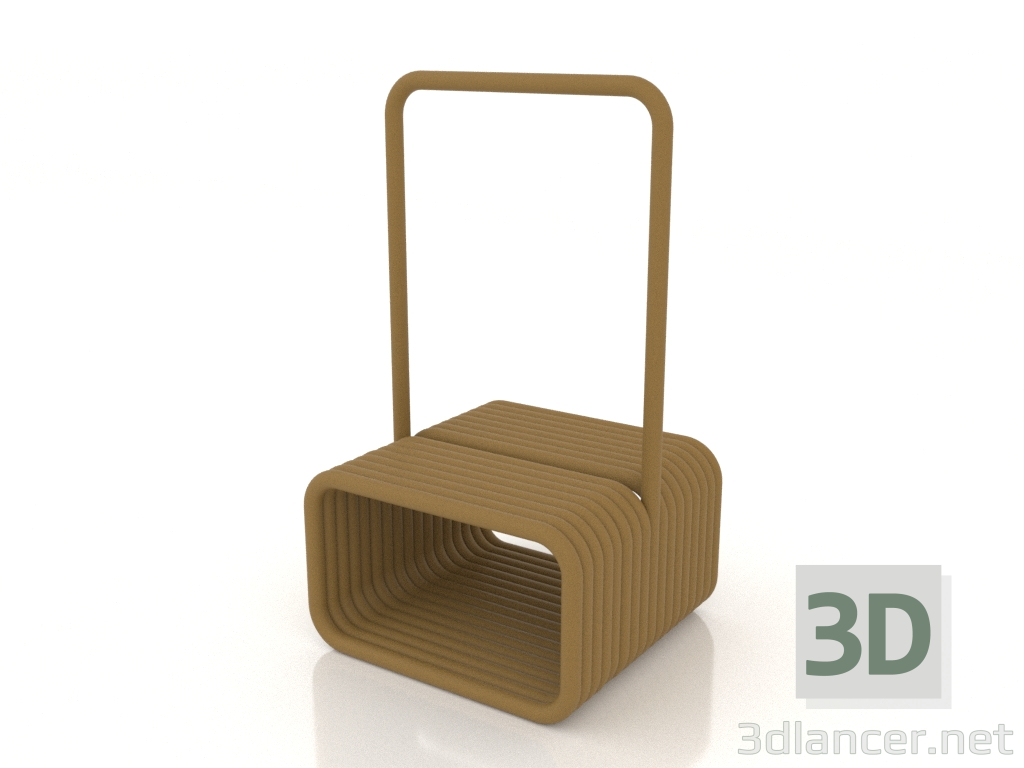 3D Modell Niedriges Brennholz (gelb) - Vorschau