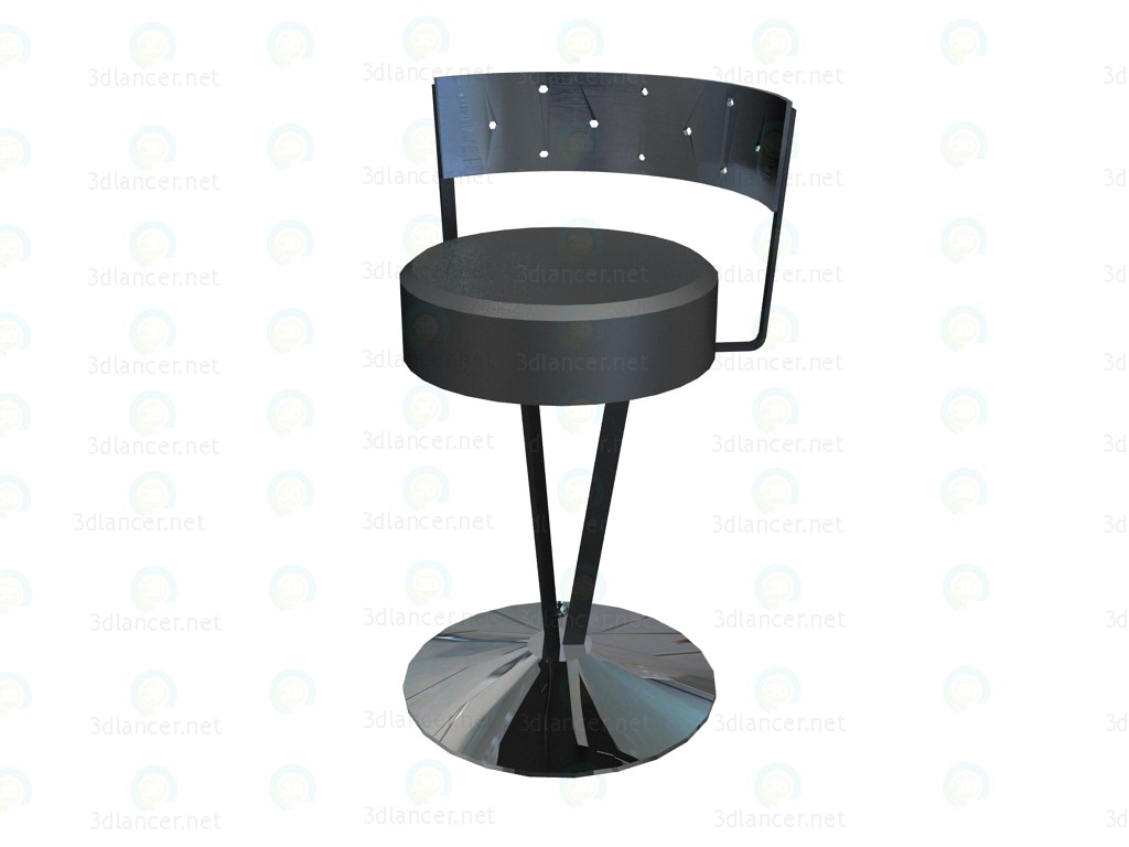 3d model Low stool with back - preview