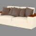 3d model Double leather sofa with shelves on the armrests - preview