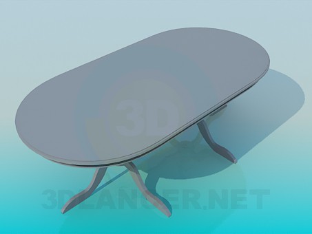 3D Modell Ovaler Esstisch - Vorschau