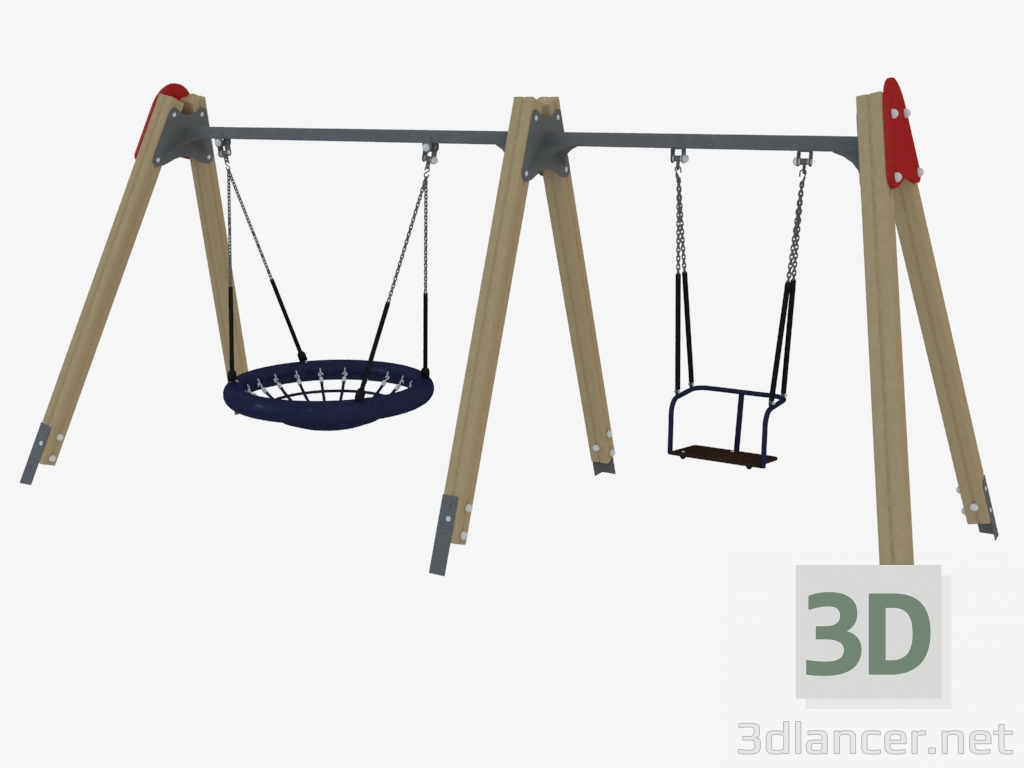 3D modeli Salıncak oyun alanı (6327) - önizleme
