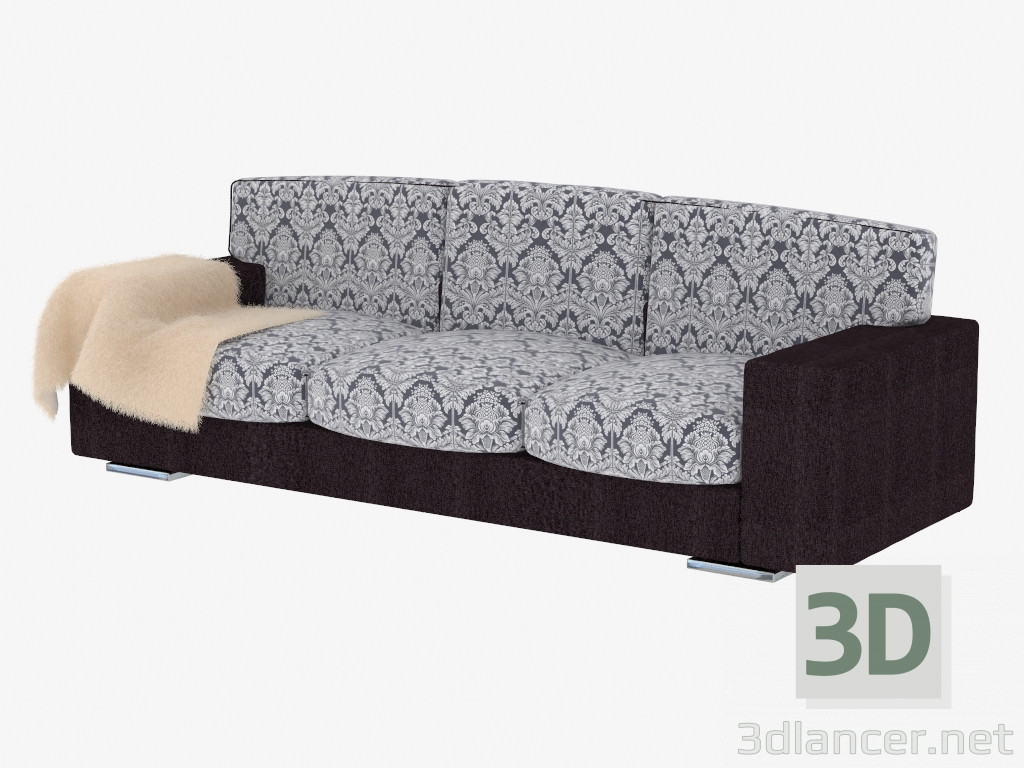 Modelo 3d Sofá moderno de três lugares - preview