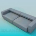 3d model Sofa with low back - preview