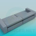 3D Modell Sofa mit niedrigem Rücken - Vorschau